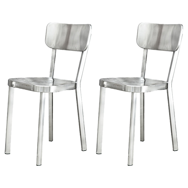 Sliver Armless Dining Side Chair Stacking Outdoor Bistro Chairs