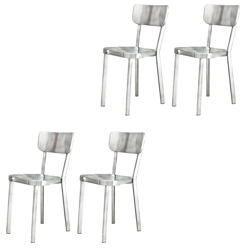 Sliver Armless Dining Side Chair Stacking Outdoor Bistro Chairs