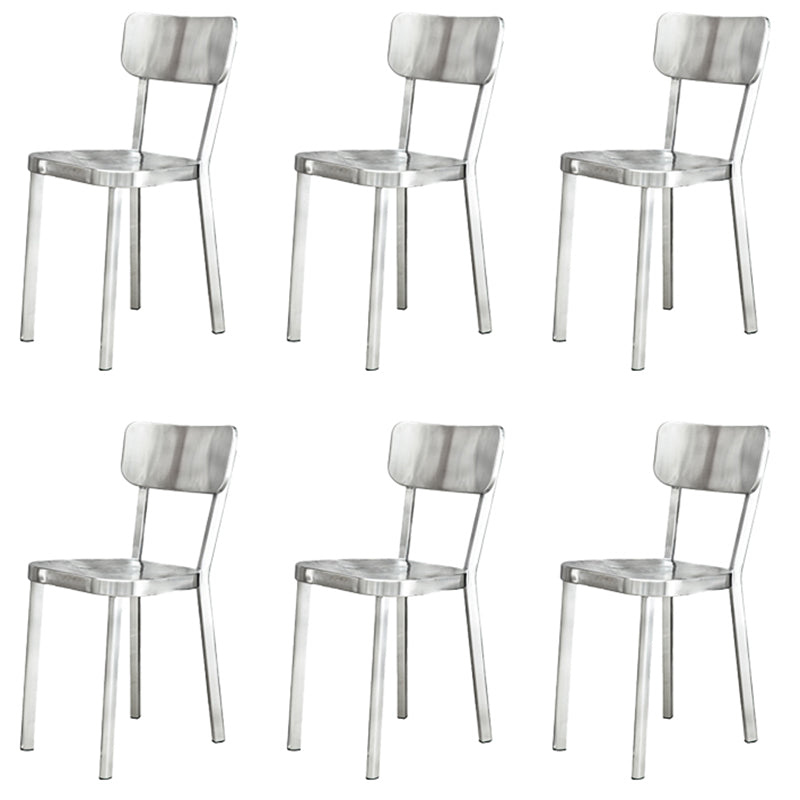 Sliver Armless Dining Side Chair Stacking Outdoor Bistro Chairs