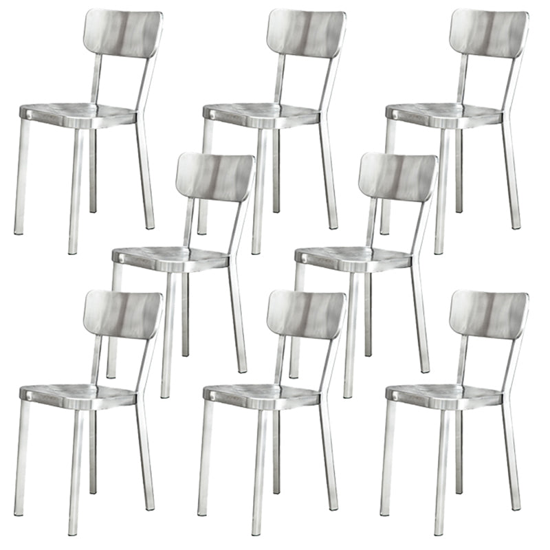 Sliver Armless Dining Side Chair Stacking Outdoor Bistro Chairs