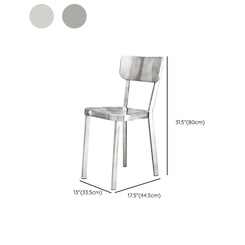 Sliver Armless Dining Side Chair Stacking Outdoor Bistro Chairs