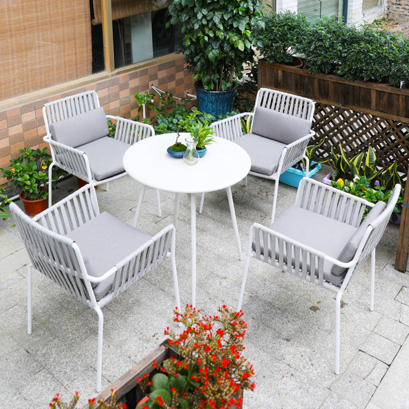 White Arms Included Dining Side Chair Stacking Outdoor Bistro Chairs