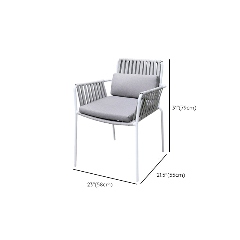 White Arms Included Dining Side Chair Stacking Outdoor Bistro Chairs