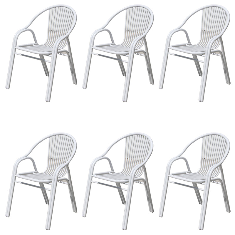 Modern White Dining Side Chair Stacking Outdoor Bistro Chairs