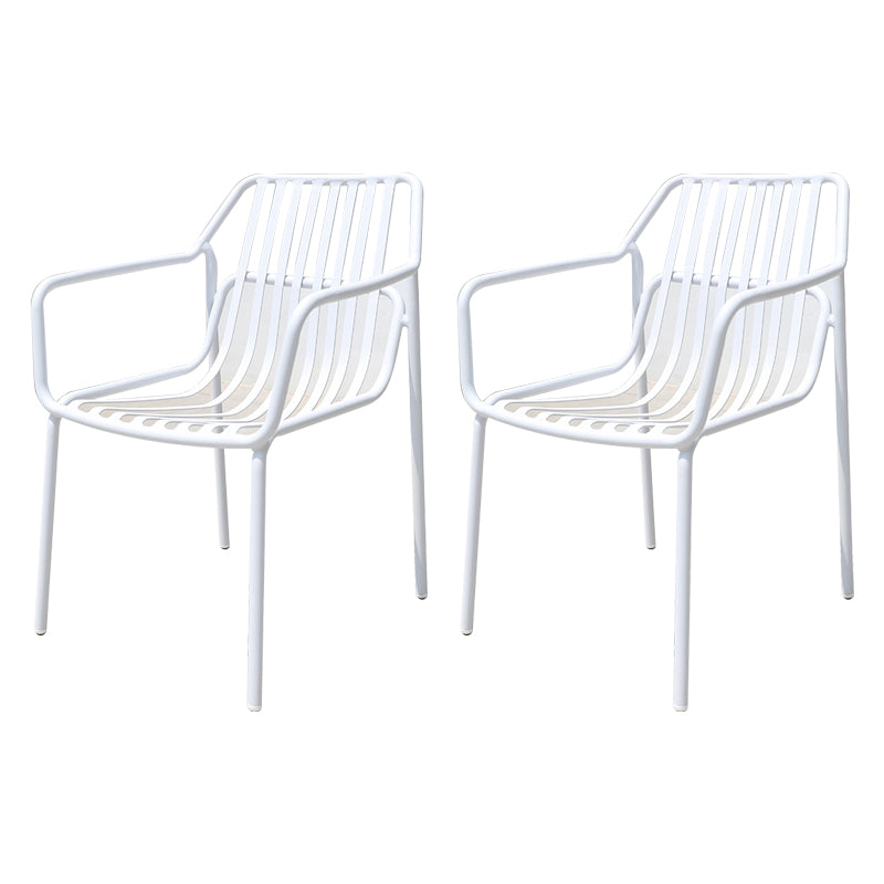 Modern White Dining Side Chair Stacking Outdoor Bistro Chairs