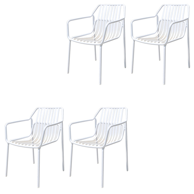 Modern White Dining Side Chair Stacking Outdoor Bistro Chairs