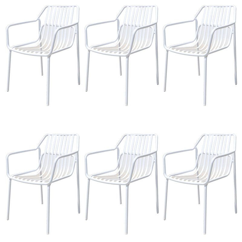 Modern White Dining Side Chair Stacking Outdoor Bistro Chairs