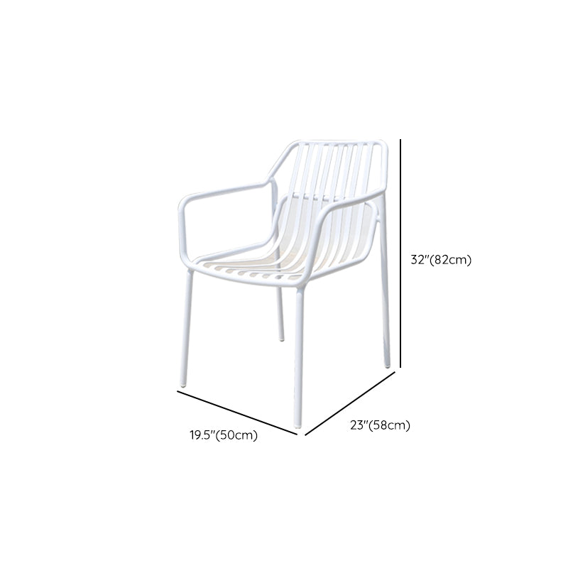 Modern White Dining Side Chair Stacking Outdoor Bistro Chairs