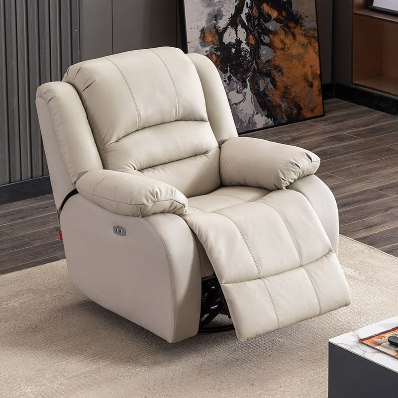 Contemporary Standard Recliner Solid Color Indoor Swivel Base Arm Metal