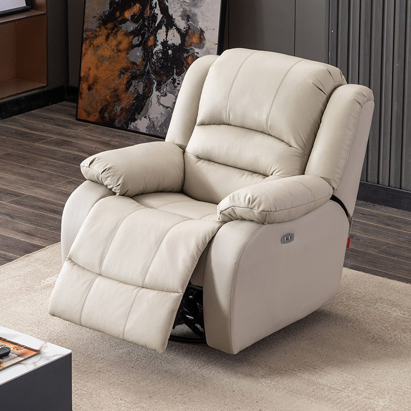 Contemporary Standard Recliner Solid Color Indoor Swivel Base Arm Metal