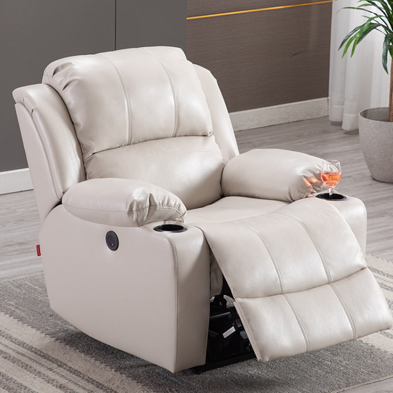 Contemporary Recliner Chair Solid Color Metal Indoor Standard Reclining