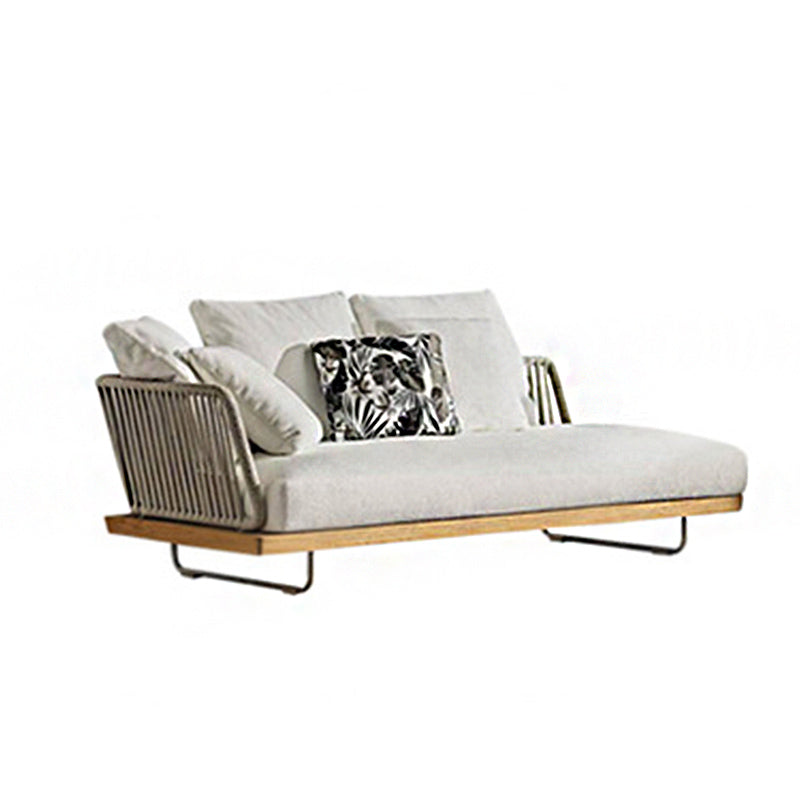 Solid Wood Patio Sofa 1 Piece Outdoor Patio Sofa with Cushions