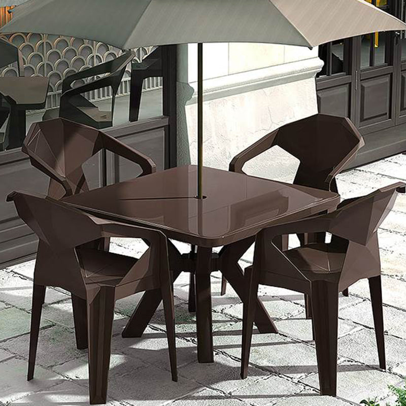 Modern Acrylic Square Dining Table 1/5 PCS Dining Set for Outdoors