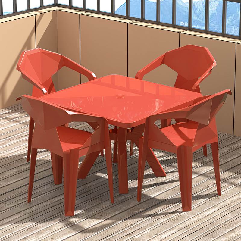 Modern Acrylic Square Dining Table 1/5 PCS Dining Set for Outdoors