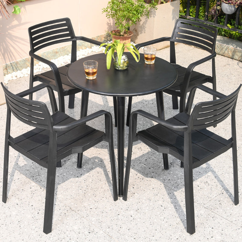 Modern Black Dining Side Chair Stacking Outdoor Bistro Chairs