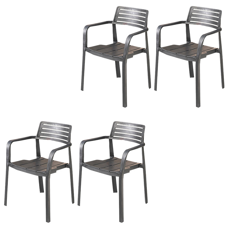 Modern Black Dining Side Chair Stacking Outdoor Bistro Chairs