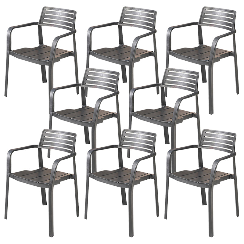 Modern Black Dining Side Chair Stacking Outdoor Bistro Chairs