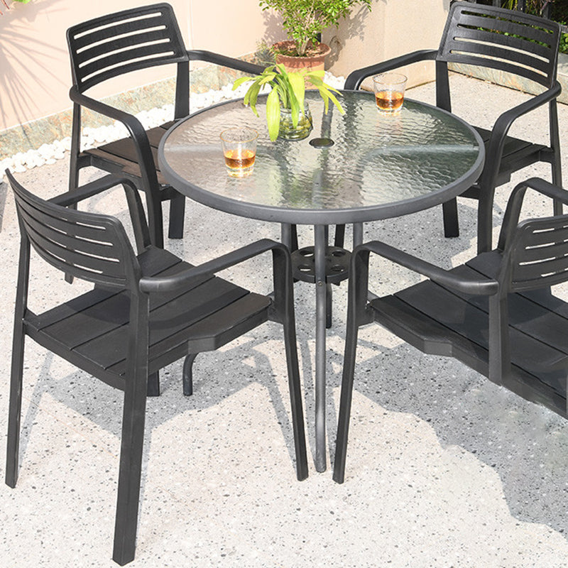 Modern Black Dining Side Chair Stacking Outdoor Bistro Chairs