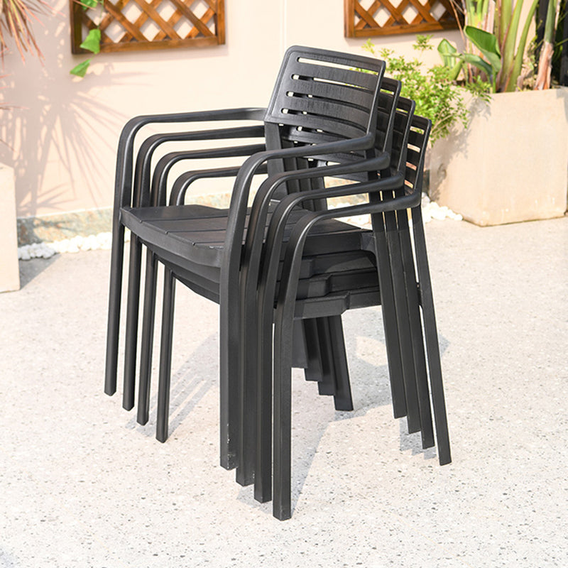 Modern Black Dining Side Chair Stacking Outdoor Bistro Chairs