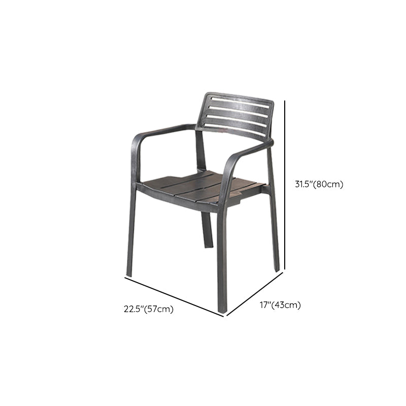 Modern Black Dining Side Chair Stacking Outdoor Bistro Chairs