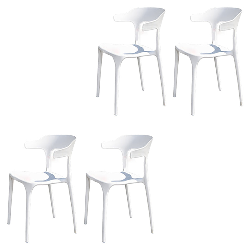 White Plastic Dining Side Chair Stacking Outdoor Bistro Chairs