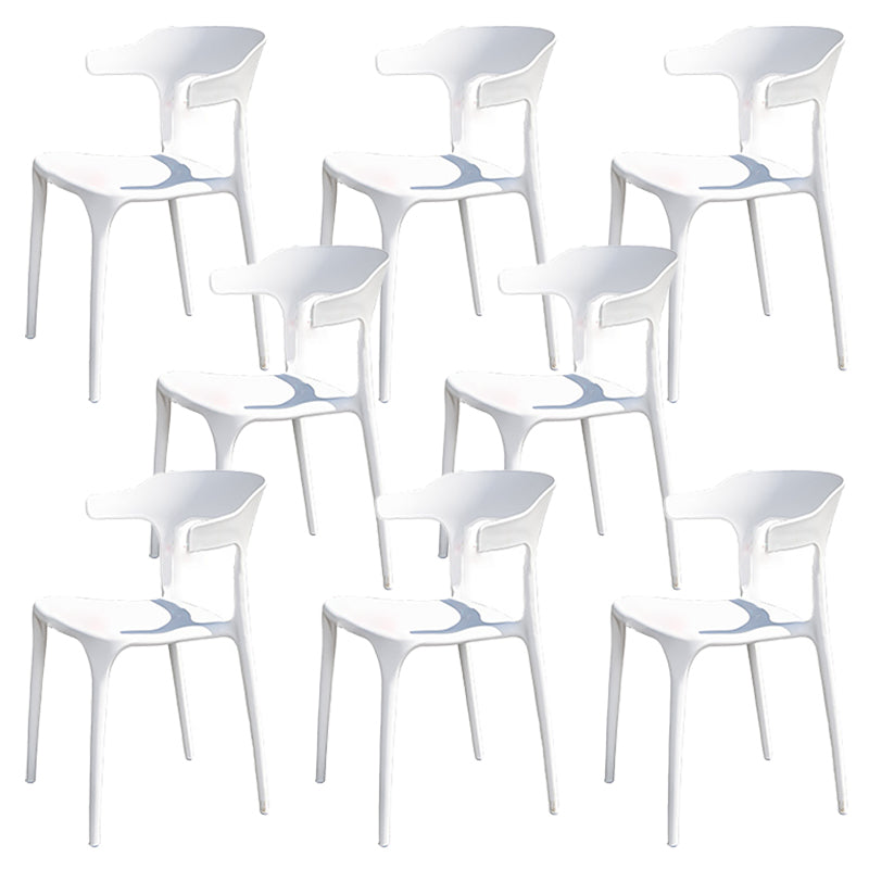 White Plastic Dining Side Chair Stacking Outdoor Bistro Chairs