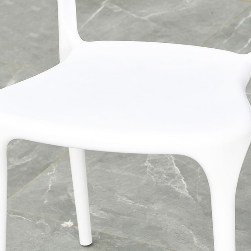 White Plastic Dining Side Chair Stacking Outdoor Bistro Chairs