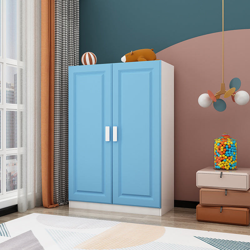 Matte Kids Closet Modern Wooden Locker with Garment Rod and Shelved