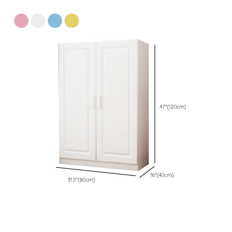 Matte Kids Closet Modern Wooden Locker with Garment Rod and Shelved