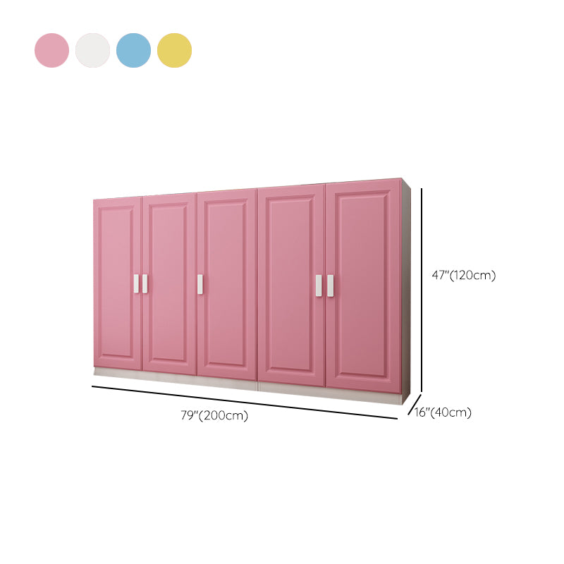 Matte Kids Closet Modern Wooden Locker with Garment Rod and Shelved