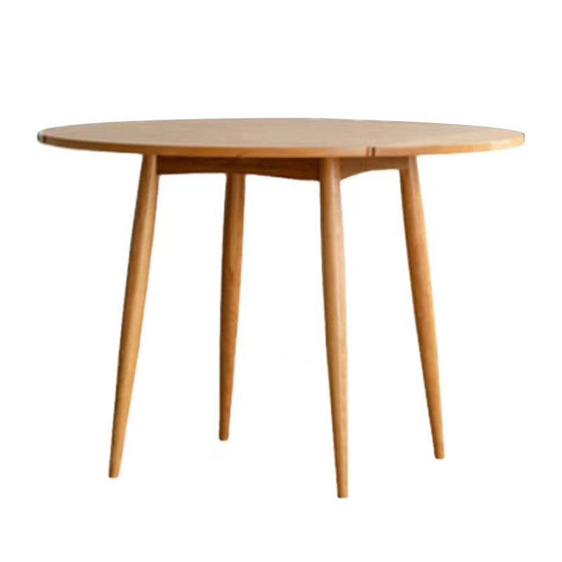 Folding Round Dining Table Solid Wood Dining Table with 4 Legs