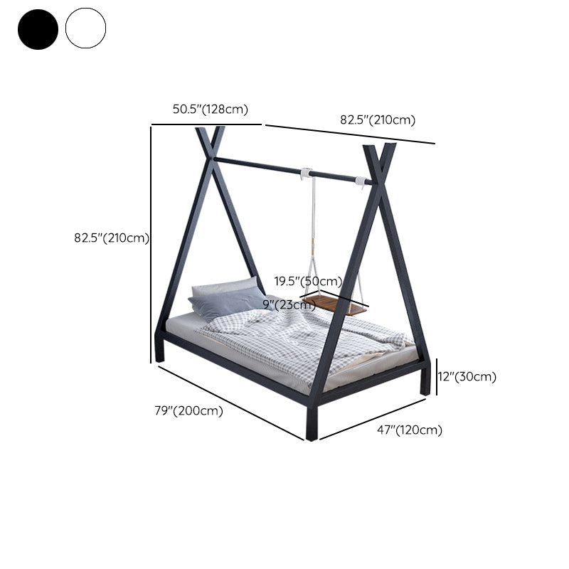 Scandinavian Bed Metal No Theme Panel Bed in Black/White Finish