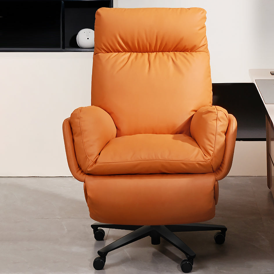 Orange Standard Recliner Power-Push Botton Recliners Position Lock