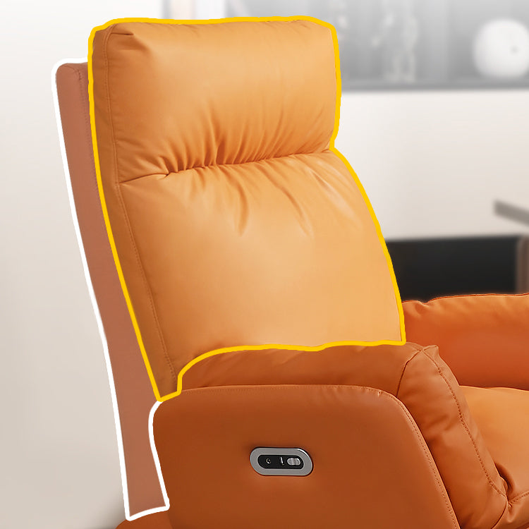 Orange Standard Recliner Power-Push Botton Recliners Position Lock