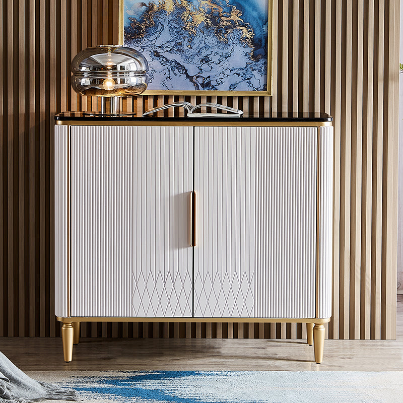 Contemporary Side Board Marble Sideboard Table with Doors for Dining Room