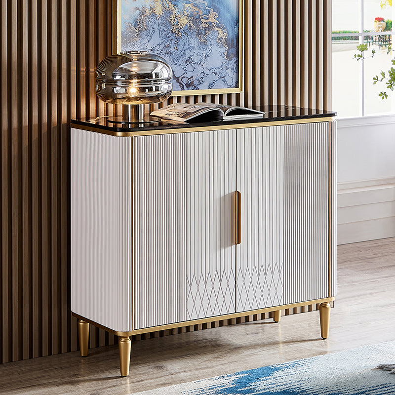 Contemporary Side Board Marble Sideboard Table with Doors for Dining Room