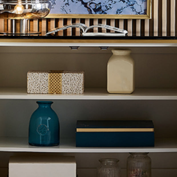 Contemporary Side Board Marble Sideboard Table with Doors for Dining Room