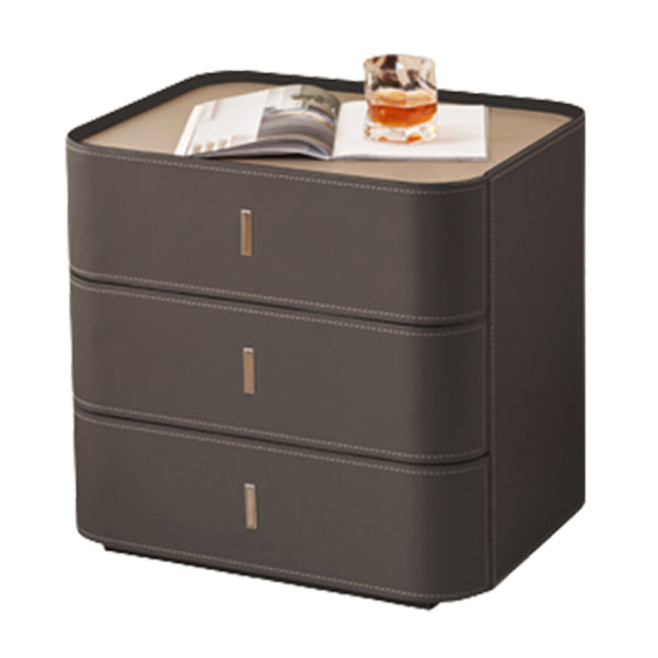 Faux Leather Upholstery Kids Bedside Table Modern Nightstand with Drawers