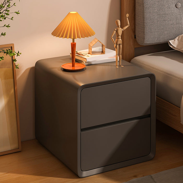 Faux Leather Upholstery Kids Bedside Table Modern Pine Youth Nightstand