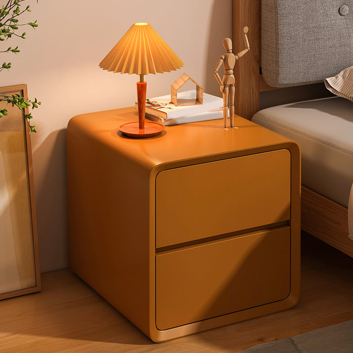 Faux Leather Upholstery Kids Bedside Table Modern Pine Youth Nightstand