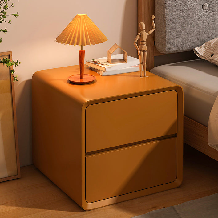 Faux Leather Upholstery Kids Bedside Table Modern Pine Youth Nightstand