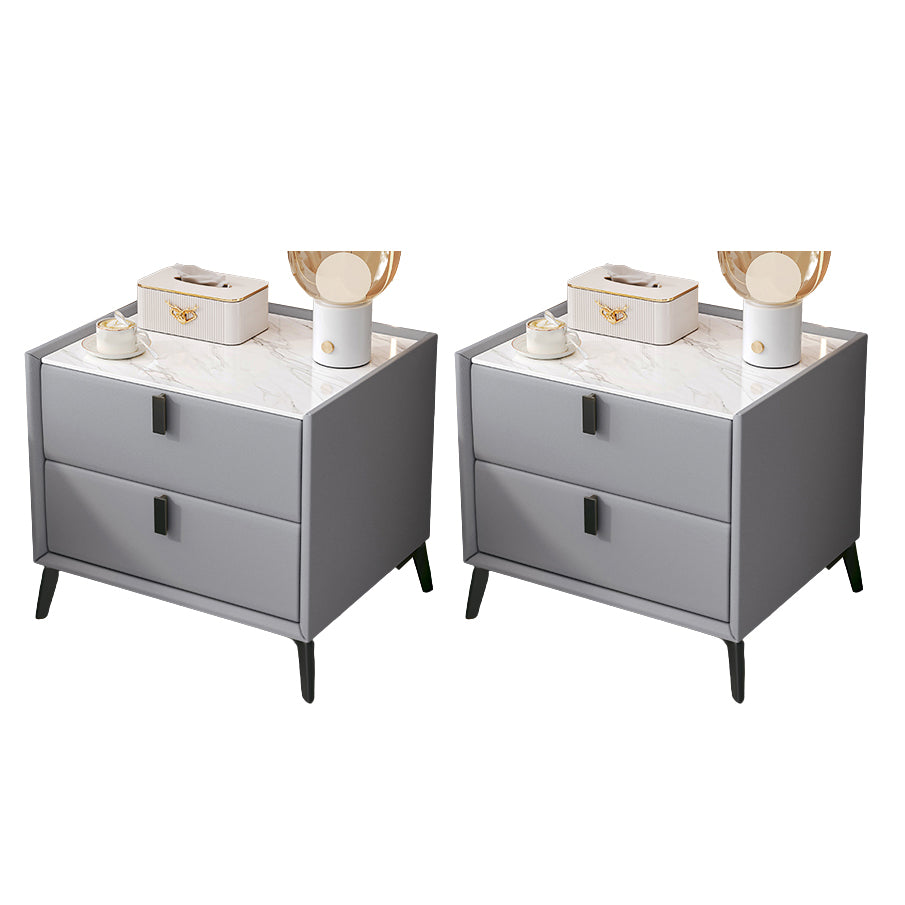 Sintered Stone Top Kids Bedside Table Modern Pine Wood Nightstand with Drawers