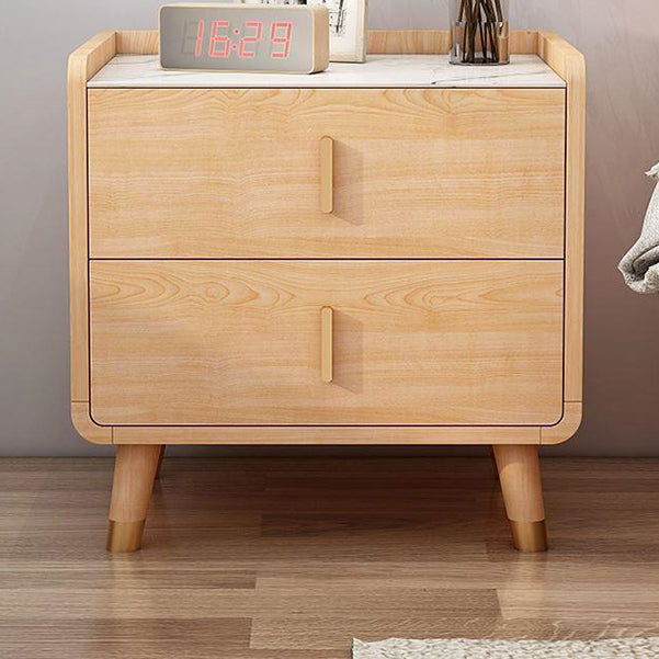 Modern Kids Bedside Table Slate Top Kids Nightstand with 2 Drawers