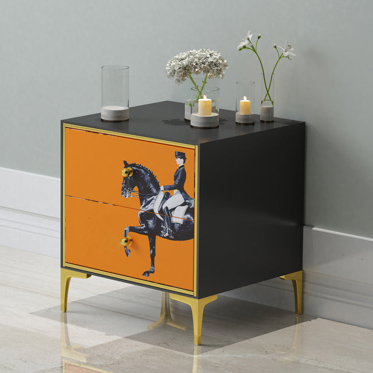 Light Luxury Kids Bedside Table Modern Youth Nightstand with 2 Drawers