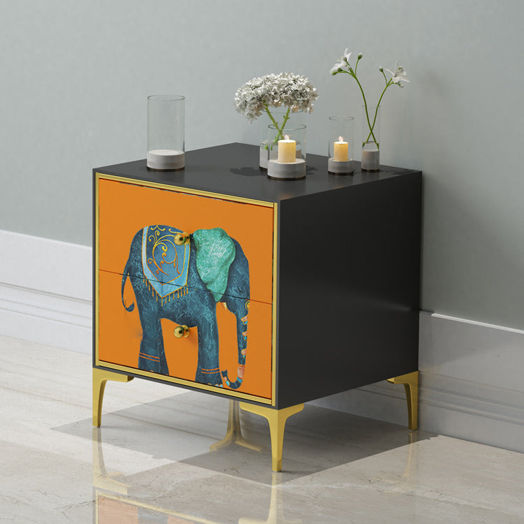 Light Luxury Kids Bedside Table Modern Youth Nightstand with 2 Drawers