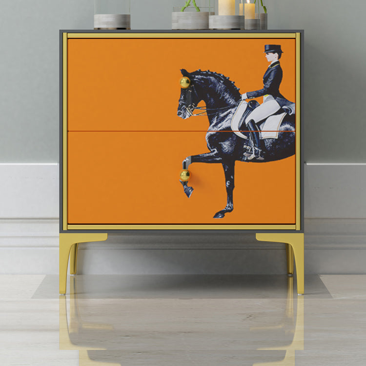 Light Luxury Kids Bedside Table Modern Youth Nightstand with 2 Drawers