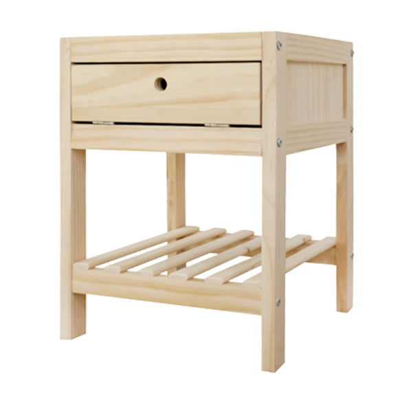 Modern Pine Kids Bedside Table Light Wood Nightstands with Drawers