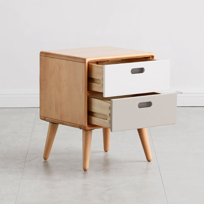 Modern & Contemporary Bedside Table for Nursery Solid Wood Nightstand Kids