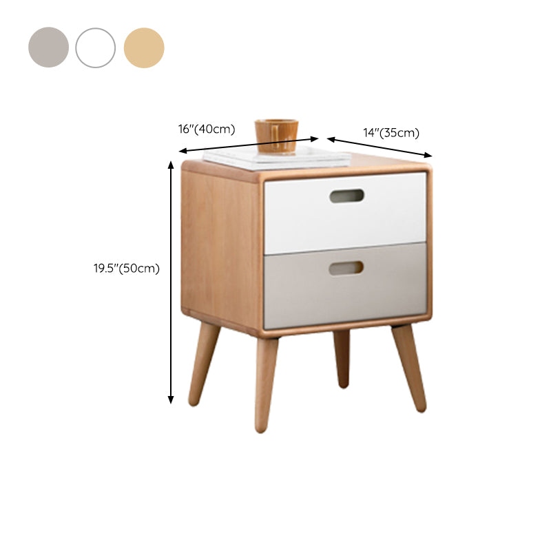 Modern & Contemporary Bedside Table for Nursery Solid Wood Nightstand Kids