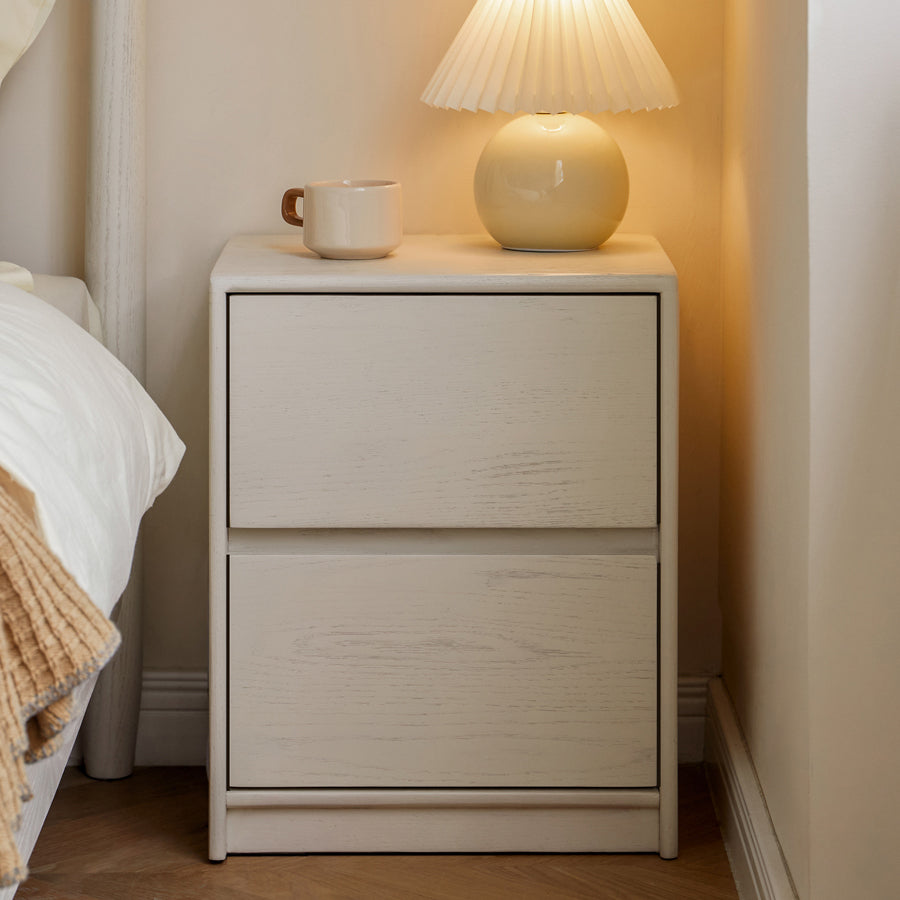 White Nursery Nightstand Wooden Nursery Nightstand with 2 Drawers